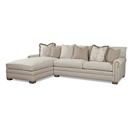 Traditional Sectional Sofa with Nailhead Trim